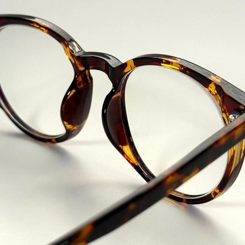 Firmoo‎ S6870 C4 Eyeglasses Frame Only 51-19-147 Tortoise Shell Brown Round